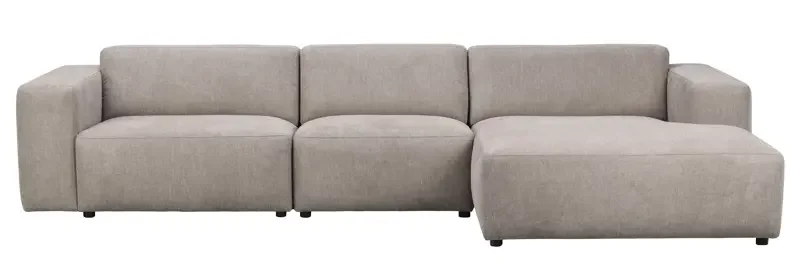 ROWICO Willard 4 pers. modulsofa, m. hyre sjeselong - beige stoff