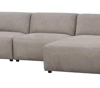 ROWICO Willard 4 pers. modulsofa, m. hyre sjeselong - beige stoff