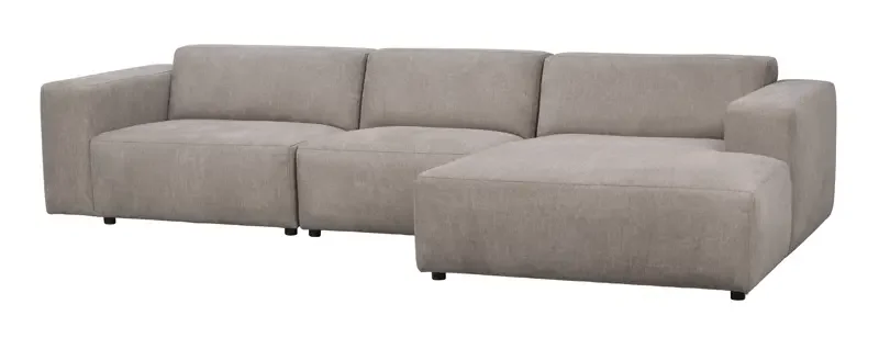 ROWICO Willard 4 pers. modulsofa, m. hyre sjeselong - beige stoff
