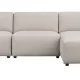 ROWICO Willard 4 pers. modulsofa, m. hyre sjeselong - lys beige stoff