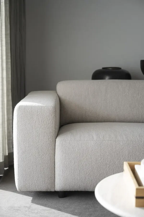 ROWICO Willard 4 pers. modulsofa, m. hyre sjeselong - lys beige stoff