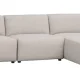 ROWICO Willard 4 pers. modulsofa, m. hyre sjeselong - lys beige stoff
