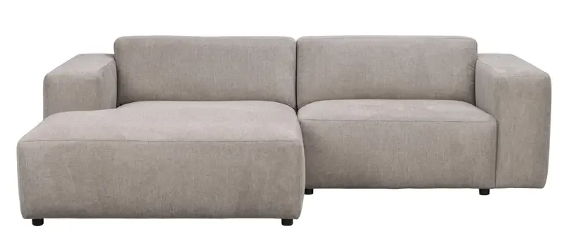 ROWICO Willard 3 pers. modulsofa, m. venstre sjeselong - beige stoff