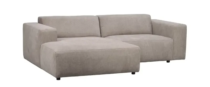 ROWICO Willard 3 pers. modulsofa, m. venstre sjeselong - beige stoff