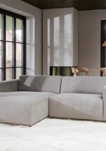 ROWICO Willard 3 pers. modulsofa, m. venstre sjeselong - beige stoff