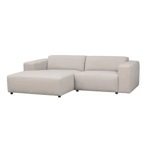 ROWICO Willard 3 pers. modul sofa, m. venstre chaiselong - lys beige stof
