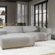 ROWICO Willard 3 pers. modulsofa, m. venstre sjeselong - lys beige stoff