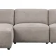 ROWICO Willard 4 pers. modulsofa, med venstre sjeselong - beige stoff
