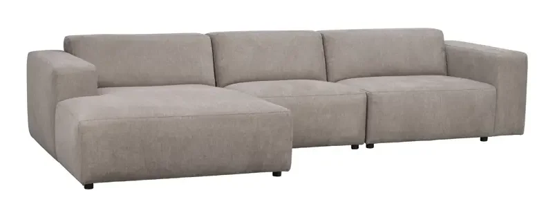 ROWICO Willard 4 pers. modulsofa, med venstre sjeselong - beige stoff