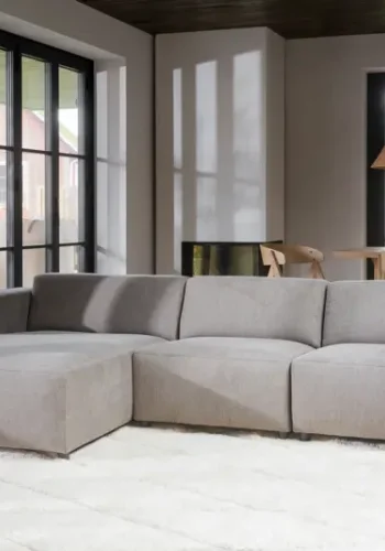 ROWICO Willard 4 pers. modulsofa, med venstre sjeselong - beige stoff