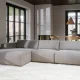 ROWICO Willard 4 pers. modulsofa, med venstre sjeselong - beige stoff