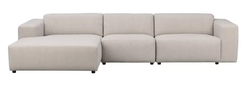ROWICO Willard 4 pers. modulsofa, m. venstre sjeselong - lys beige stoff