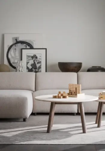 ROWICO Willard 4 pers. modulsofa, m. venstre sjeselong - lys beige stoff