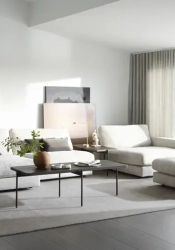 ROWICO Duncan modul fotskammel, rektangulr - lysegr stoff (112x103)