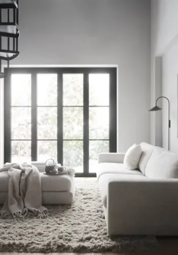 ROWICO Duncan 3 pers. modulsofa, m. venstre sjeselong - lysegr stoff