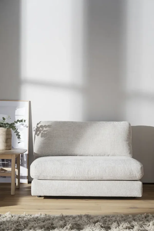 ROWICO Duncan 1,5 pers. modul lenestol, mellom - lys gr stoff