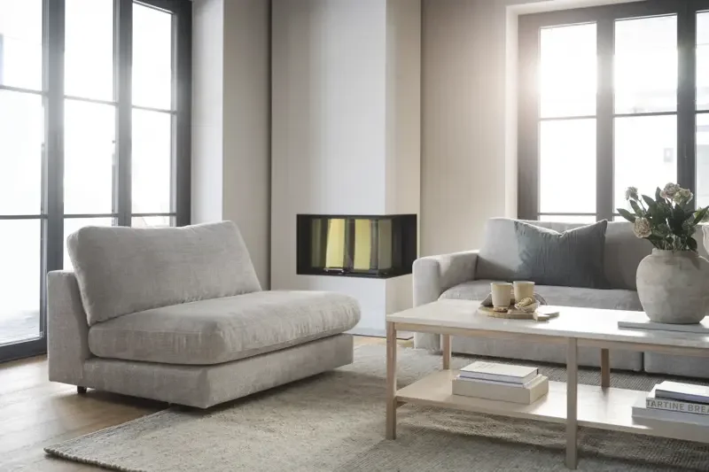 ROWICO Duncan 1,5 pers. modul lenestol, mellom - lys gr stoff