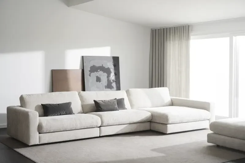 ROWICO Duncan 1,5 pers. modul lenestol, mellom - lys gr stoff