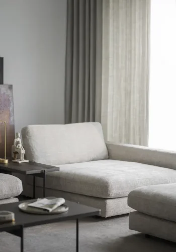 ROWICO Duncan 1,5 pers. modul sjeselong lenestol, hyre - lys gr stoff