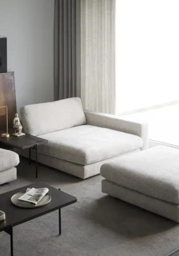 ROWICO Duncan 1,5 pers. modul sjeselong lenestol, hyre - lys gr stoff