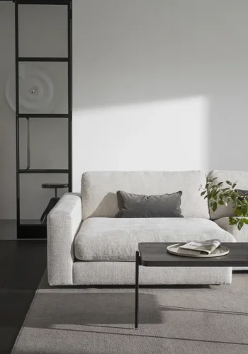 ROWICO Duncan 1,5 pers. modul sjeselong lenestol, venstre - lys gr stoff