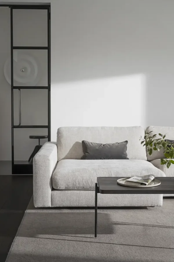 ROWICO Duncan 1,5 pers. modul sjeselong lenestol, venstre - lys gr stoff