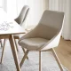 ROWICO Alison spisebordsstol, drejelig - lys beige stof og natur egetr