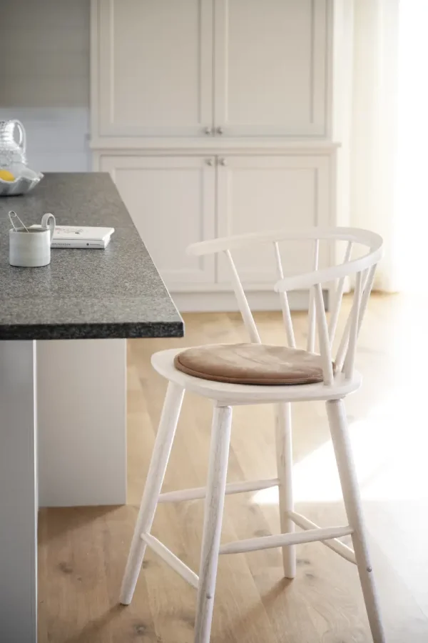 ROWICO Fulton setepute, rund - brunt skinn-tekstil (38)