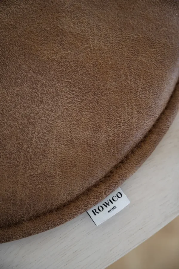 ROWICO Fulton setepute, rund - brunt skinn-tekstil (38)