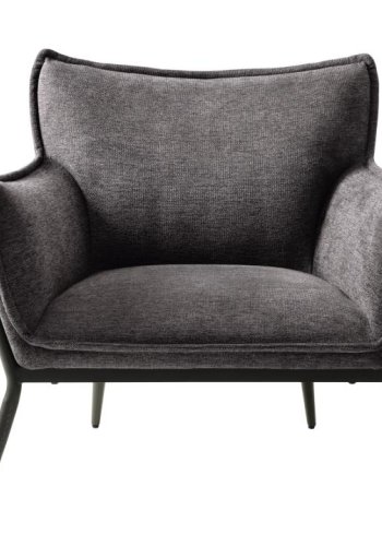 Calgary lenestol, m. armlener - mrkegrtt stoff og sorte ben