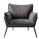 Calgary lenestol, m. armlener - mrkegrtt stoff og sorte ben