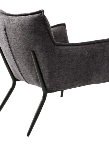 Calgary lenestol, m. armlener - mrkegrtt stoff og sorte ben