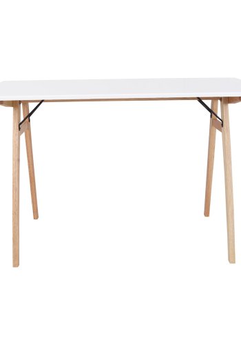 HOUSE NORDIC Vojens skrivebord - hvit/naturlig MDF/gummitre, rektangulr (120x60)