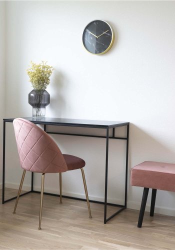 HOUSE NORDIC Vita skrivebord - sort melamin og sort stl (100x45)