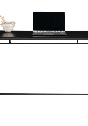 HOUSE NORDIC Vita skrivebord - sort melamin og sort stl (100x45)