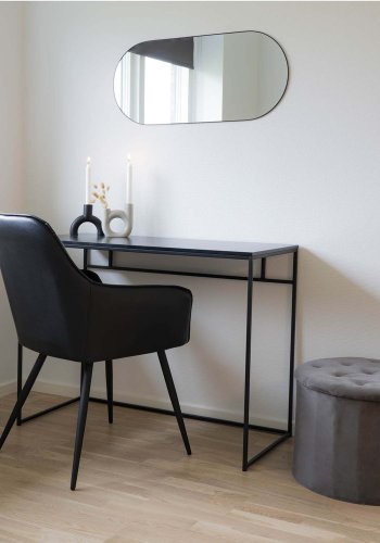 HOUSE NORDIC Vita skrivebord - sort melamin og sort stl (100x45)