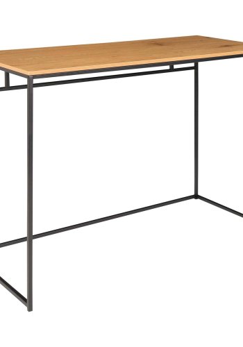 HOUSE NORDIC Vita skrivebord - natur melamin og sort stl (100x45)