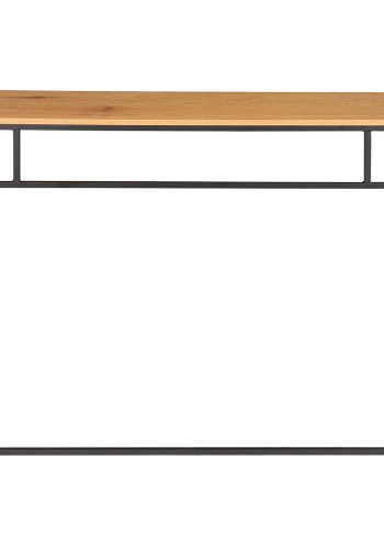HOUSE NORDIC Vita skrivebord - natur melamin og sort stl (100x45)
