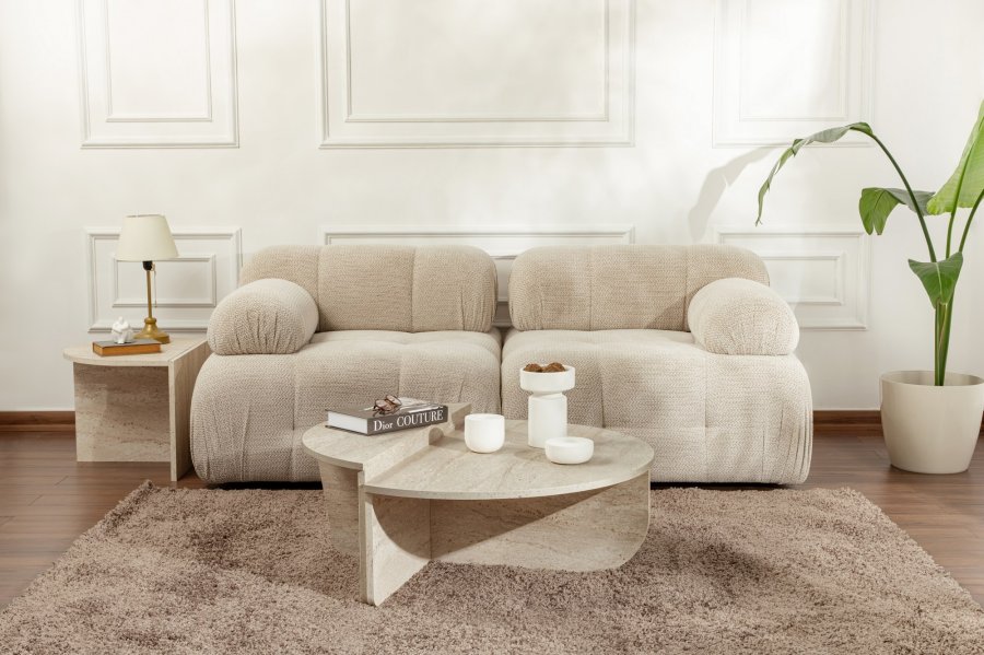 NORDVRK Orion salongbord - travertin melamin (sett med 2)