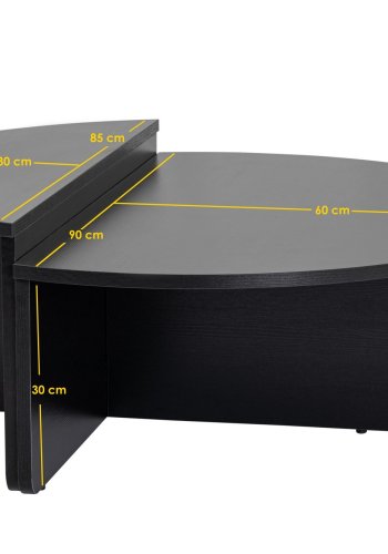 NORDVRK Orion salongbord - svart tremelamin (sett med 2)