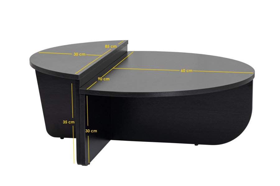 NORDVRK Orion salongbord - svart tremelamin (sett med 2)