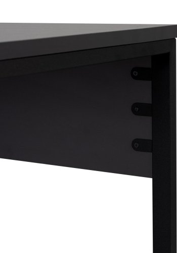 NORDVRK Dobbelt skrivebord, m. 2 rom - antrasittgr melamin og svart metall (240x60)