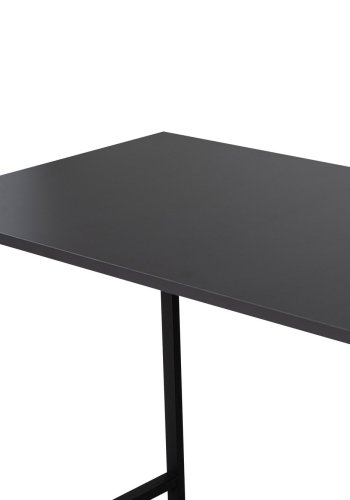 NORDVRK Dobbelt skrivebord, m. 2 rom - antrasittgr melamin og svart metall (240x60)