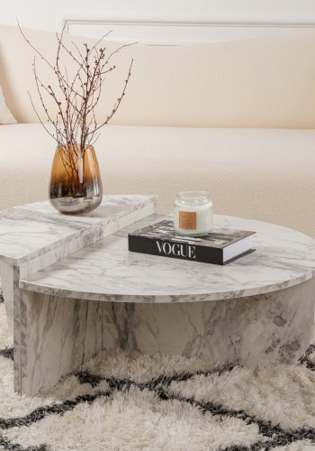 NORDVRK Orion salongbord - Freesia marmor melamin (sett med 2)