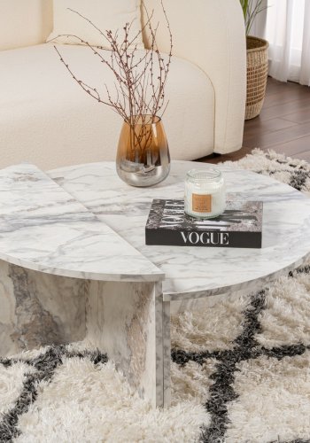 NORDVRK Orion salongbord - Freesia marmor melamin (sett med 2)