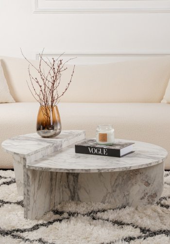 NORDVRK Orion salongbord - Freesia marmor melamin (sett med 2)