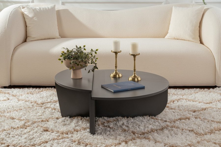 NORDVRK Orion salongbord - antrasittgr melamin (sett med 2)