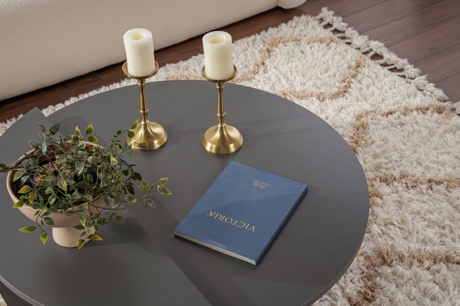 NORDVRK Orion salongbord - antrasittgr melamin (sett med 2)