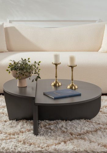 NORDVRK Orion salongbord - antrasittgr melamin (sett med 2)