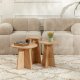 NORDVRK Lume salongbord, rundt - safir eik melamin (sett med 3)